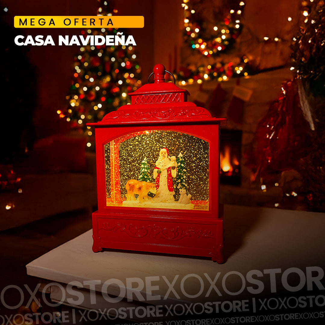 Casa musical santa roja navidad carga usb o pilas