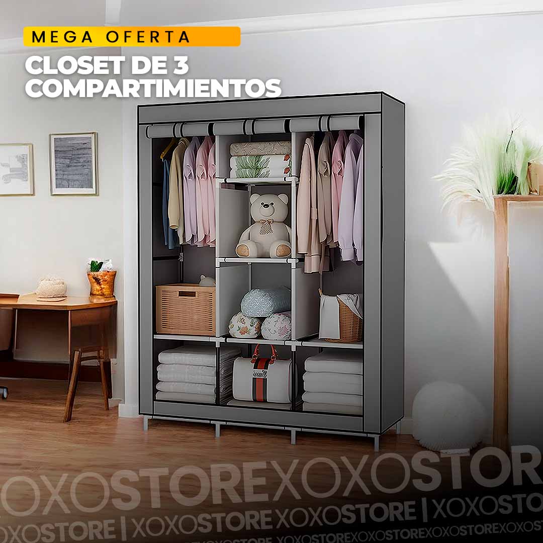 Armario closet de 3 divisiones