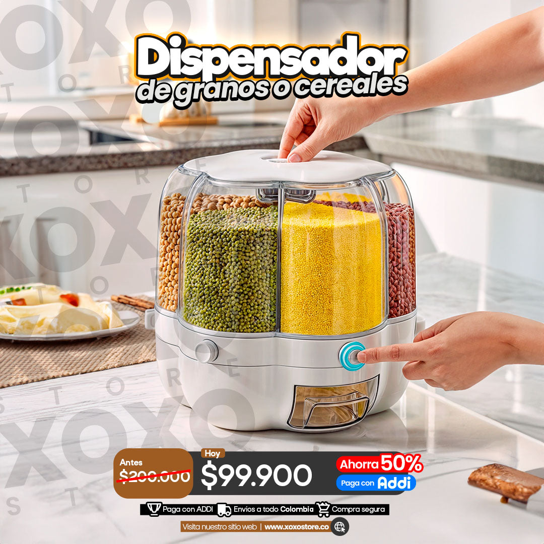 Dispensador giratorio de granos y cereales