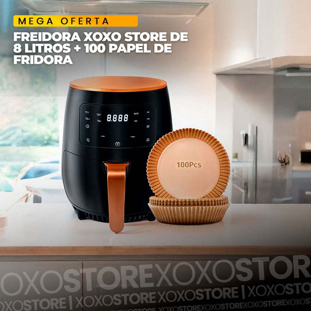 Freidora XOXO STORE de 8 litros + 100 papel de fridora