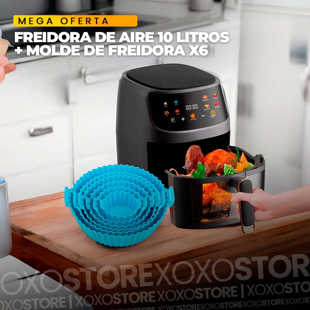 Freidora de 10 litros + kit de moldes de silicoonas por 6 unidades
