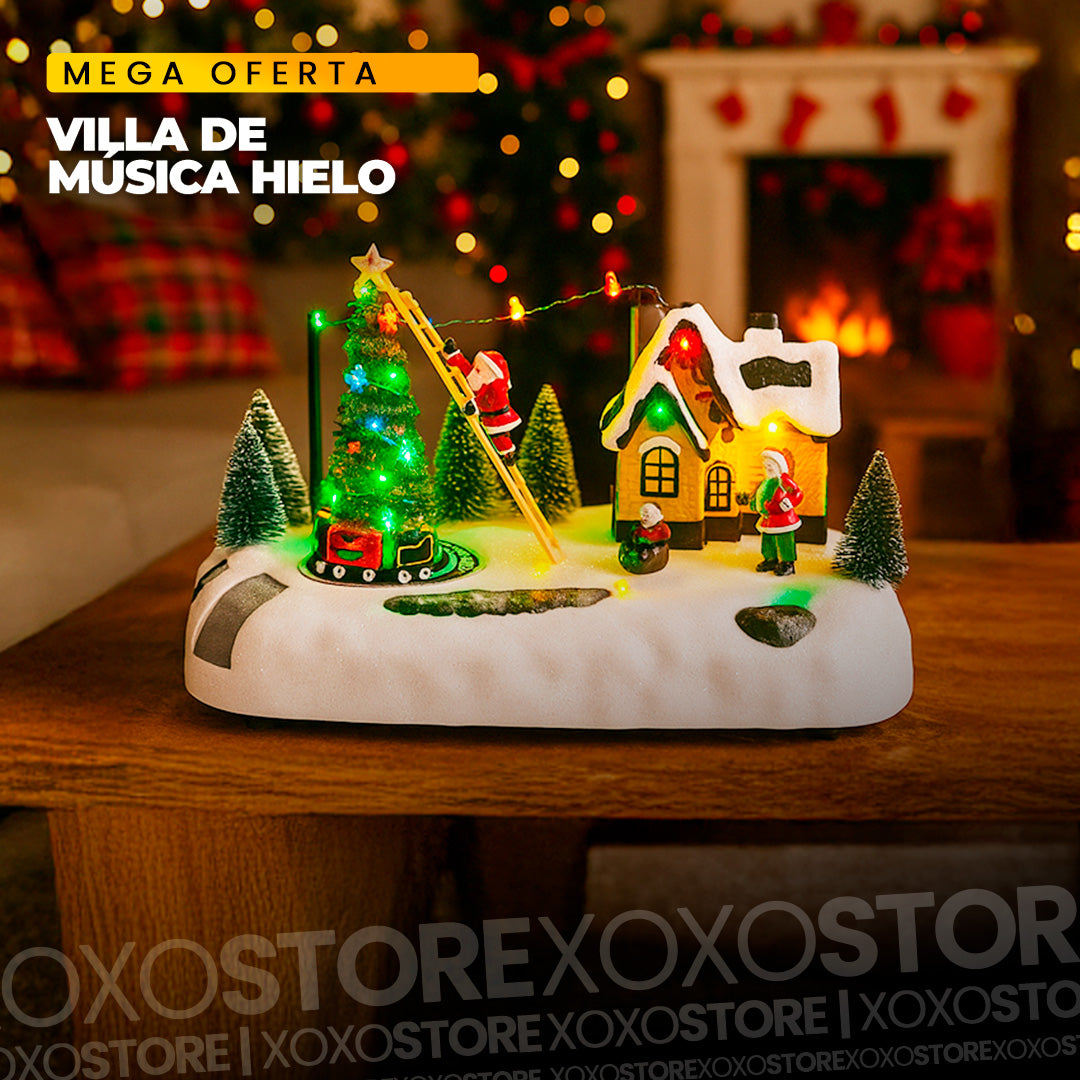 Villa de navidad musical  de hielo