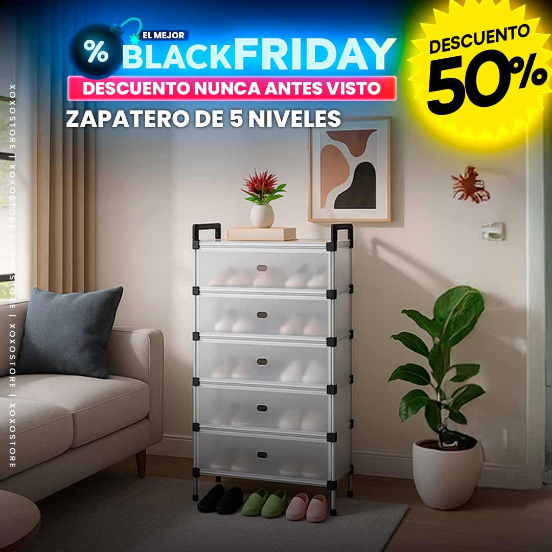 Organizador de zapatos con tapa 5 niveles