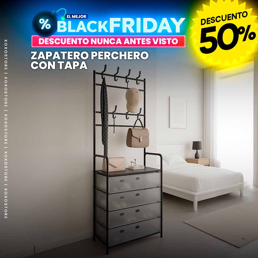 Perchero zapatero con guarda polvo