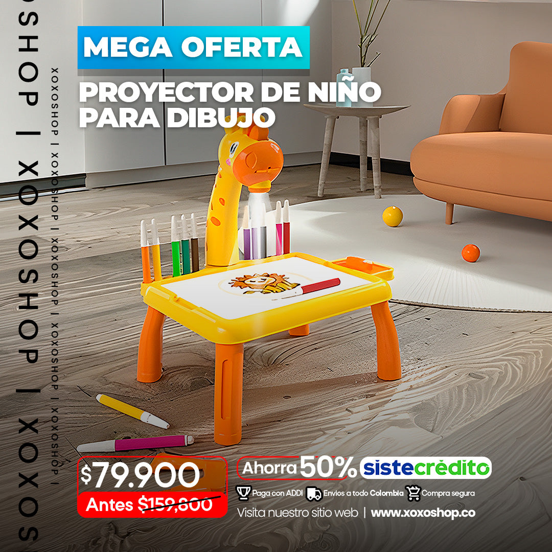 Mesa de dibujo con proyector infantil