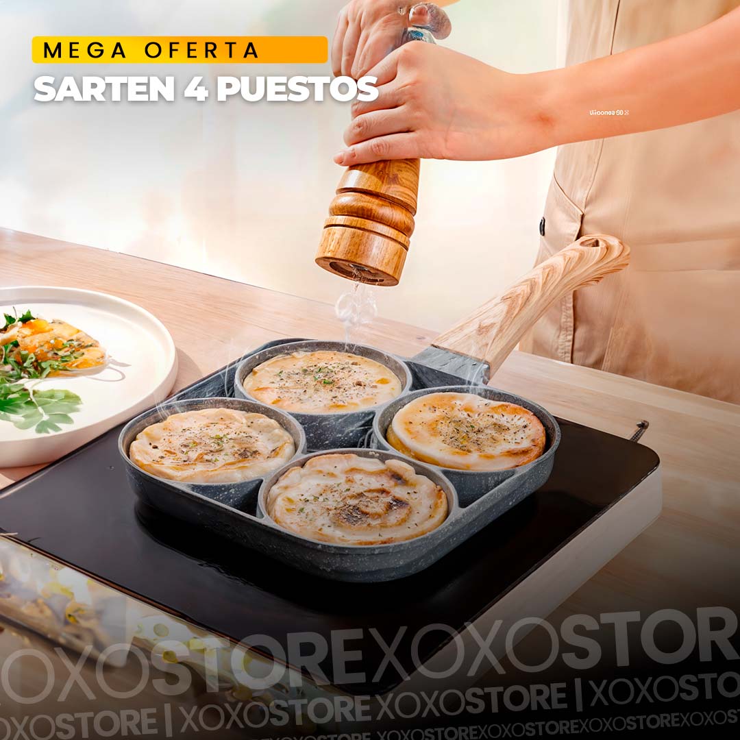 Sarten de 4  puestos antiadherente